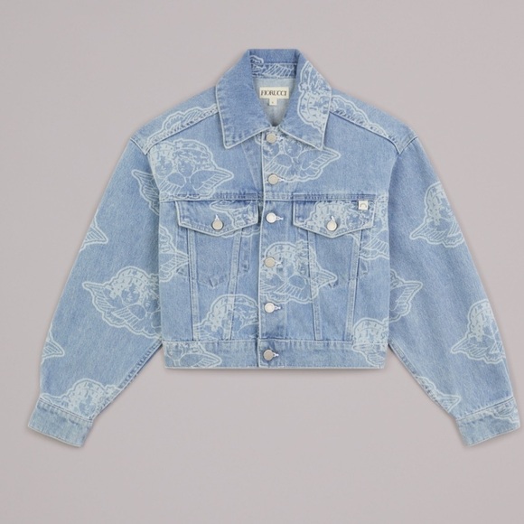Fiorucci Jackets & Blazers - FIORUCCI ALL OVER ANGELS DENIM JACKET BLUE